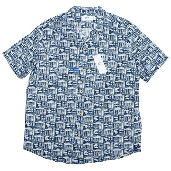 Southern Tide All Inclusive Short Sleeve Camp Style Button Down Mens Shirt M NWT - Picture 1 of 2